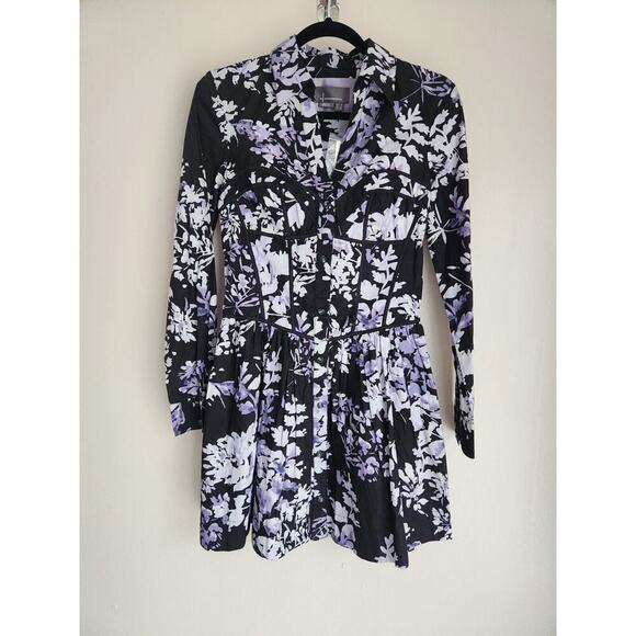 NWT Anthropologie Corset Shirt Mini Dress Size 4 Long Sleeve #G3413 - Picture 2 of 12